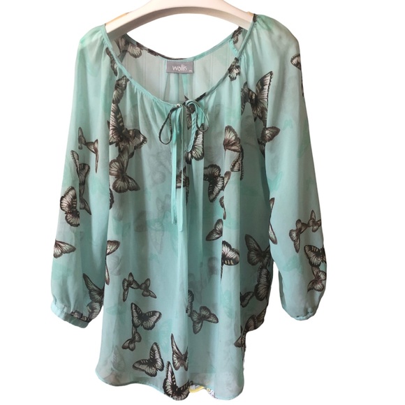 Wallis Butterfly Print Breezy Top - Picture 1 of 3